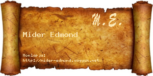 Mider Edmond névjegykártya